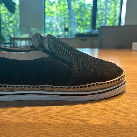 Jimmy Choo Black Cubed Suede Dawn Slip On Espadrille - Picture 10 of 11